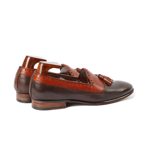 Tassel Two Tone Leather Loafer Shoes | Italian leather shoes