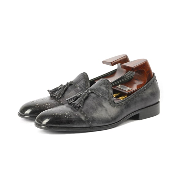 Tassel Leather Grey Loafer Shoes | Italian loafer fo men