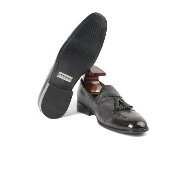 Tassel Leather Grey Loafer | Italian men shoes