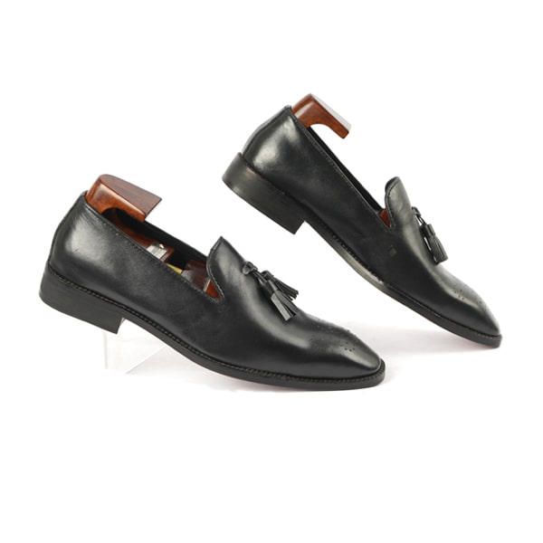Tassel Loafer In Matt Black | expensive mens shoes
