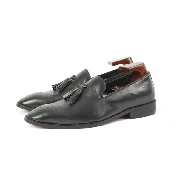 Tassel Loafer In Matt Black leather shoes | luxury brand mens shoes