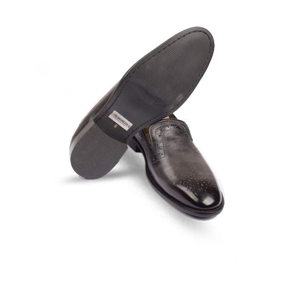 Classy Design Grey Leather Slip on Shoes