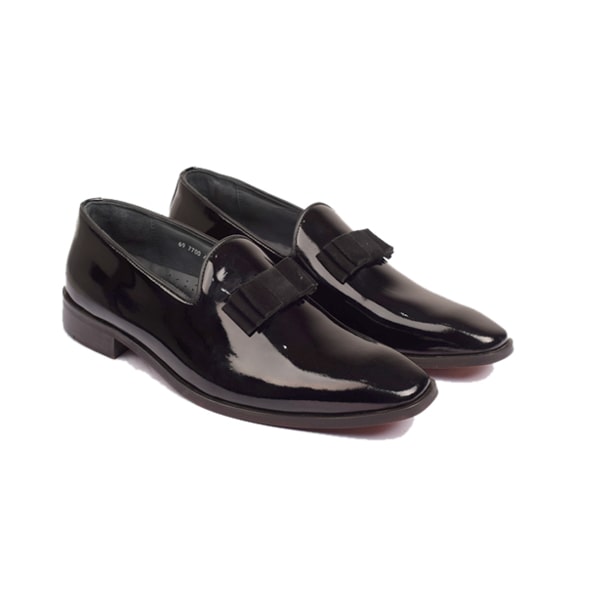 Classic Design Shiny Black Slip On Shoes