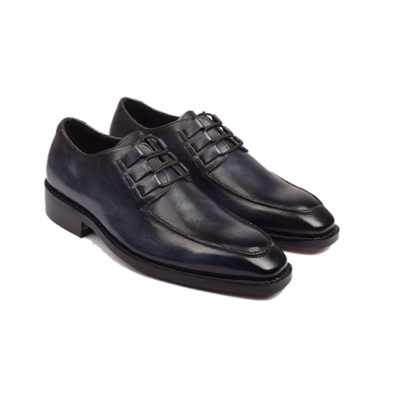 Derby Blucher Blue Leather Shoes