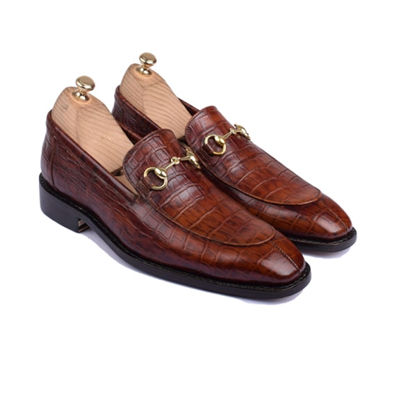 Embossed Leather Penny Loafer