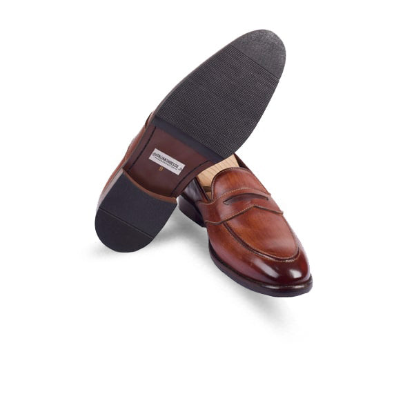 Montella Brown Leather Hand Painted Loafer