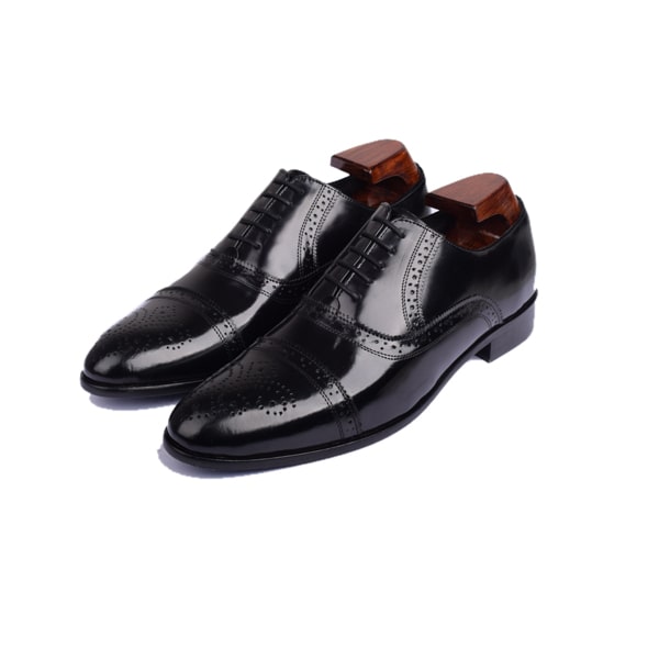 Wingtip Captoe Shoes Black Patent