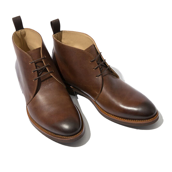 Derby Tan Brown Leather Chukka Ankle Boots
