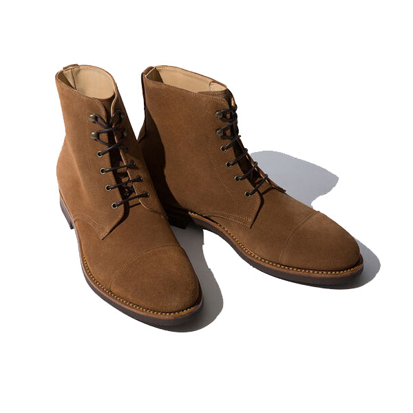Derby High Ankle Suede Brown Leather Boots