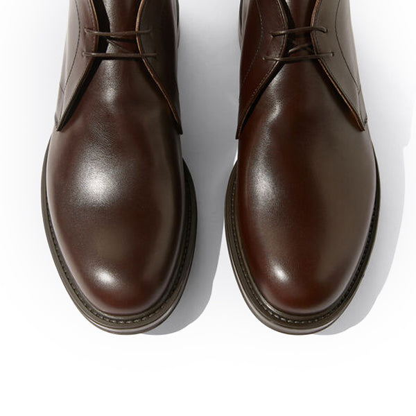 Dark brown leather chukka boots best sale