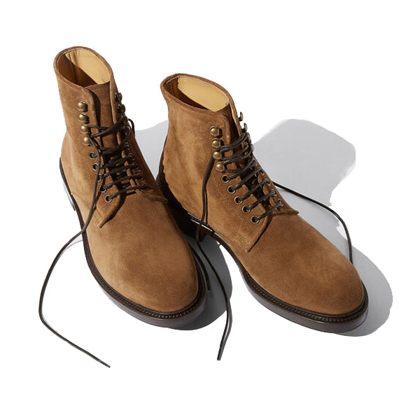Derby High Ankle Suede Leather Brown Boots