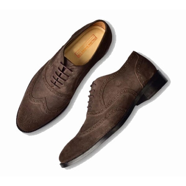 Wingtip Suede Leather Derby Shoes
