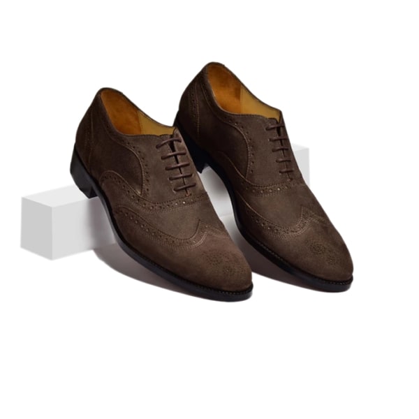 Wingtip Suede Leather Derby Shoes